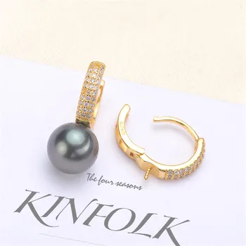 

925 Sterling Silver Plating Earrings Pearl Earrings Accessories Findings Earrings Jewelry Parts Fittings Mountings DIY Girl Gift