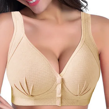 

Women Wireless Cotton Bras Lingerie Front Close T-back Bra Leisure Comfortble Underwear Plus Size 80 85 90 95 B C cup