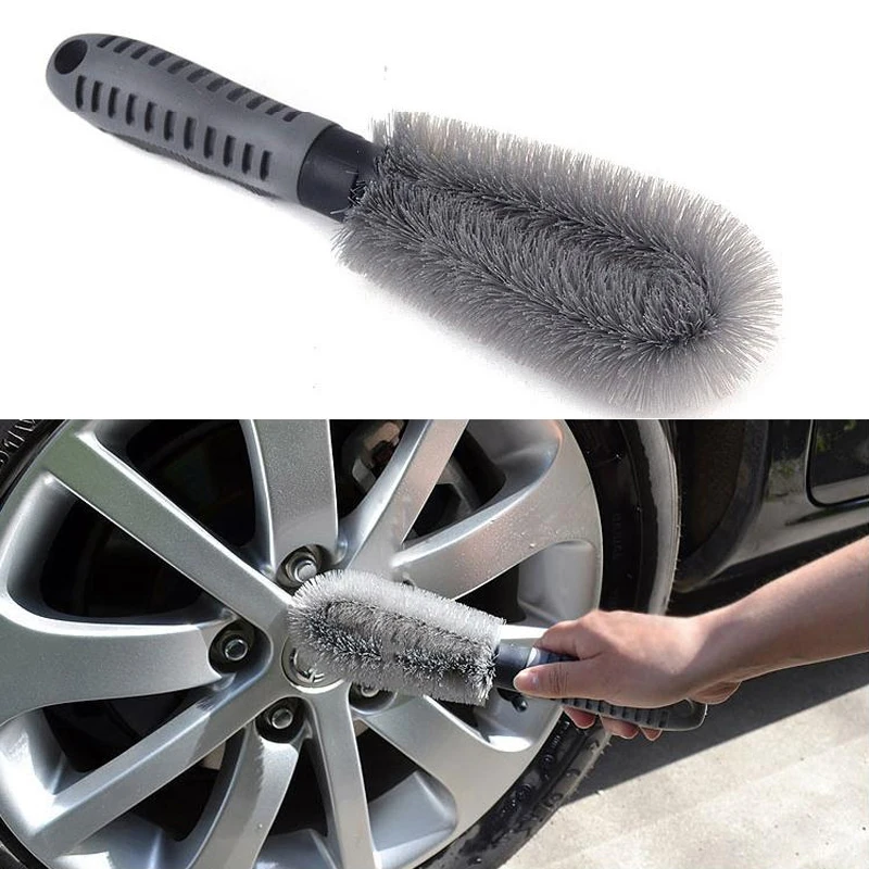 Автомобильные аксессуары, колесная щетка, серая, для стайлинга автомобиля, мойка, мягкая резиновая ручка, дешевая кисть для уборки машины, принадлежности, щетка для мытья автомобиля