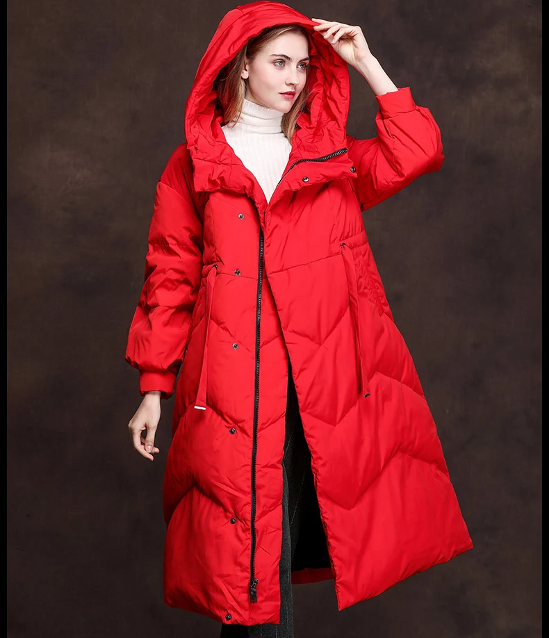 

Women's Winter Down Jacket Hooded Long Puffer Coat Female Jacket Warm Parka Down Jackets for Women SMXL6611 KJ2942