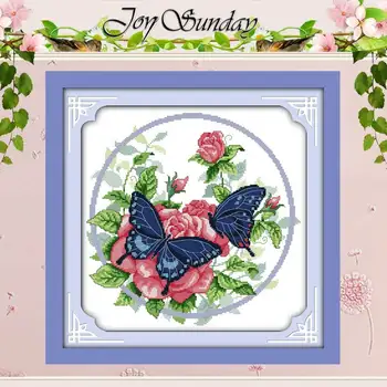 

Love of butterflies counted Cross Stitch 11CT 14CT Cross Stitch Set Wholesale Flower Cross-stitch Kit Embroidery Needlework