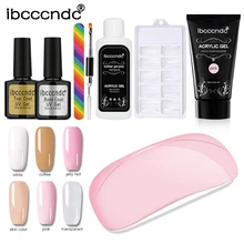 8 pz/set IBCCCND Poly Extension Nail Gel Quick Nail Builder Slip soluzione chiodi suggerimenti forma asciugatrice Base e Top Coat