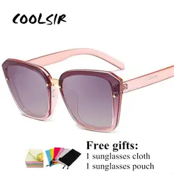 COOLSIR Винтажные Солнцезащитные очки женские роскошные брендовые дизайнерские солнцезащитные очки большая Ретро оправа женские