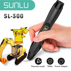 Бесплатная доставка SUNLU SL-300 3D печать Ручка ABS/PLA нити моделирование искусство ремесла лучший подарок для детей DIY рисунок черный цвет 3d Ручка