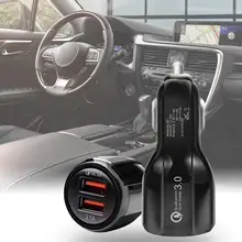 QC3.0 Car Charger Dual USB Ports 2.5A Car Charger Adapter for Phones/Tablets and More bc12 3 ports usb car charger black