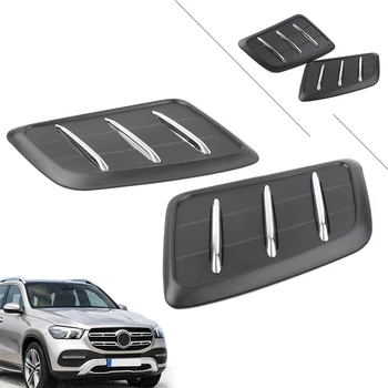 

1Pair Car Front Engine Vent Cover Trim For Mercedes Benz GLE W167 CLE350 CLE450 GLE500 2019 2020 ABS Plastic