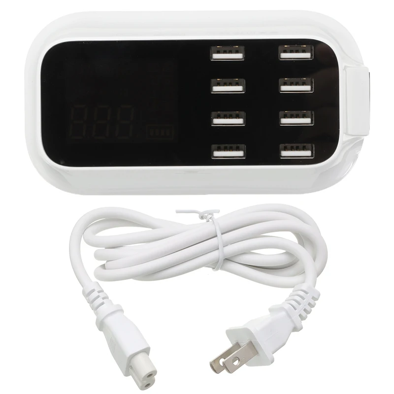 

Быстрое зарядное устройство QC3.0 с 8 портами USB Type-C, зарядное устройство со светодиодным дисплеем, станция для зарядки с несколькими USB-портами, настольное зарядное устройство для дома, вилка для ЕС и США