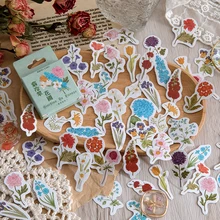 Autocollants esthétiques téléphone lit de fleurs glamour, accessoires de Scrapbooking, flocons de décoration, fournitures scolaires et de bureau, 46 pièces