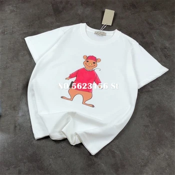 

High quality cotton woman T-shirt luxury design series men and women loose casual tops tees cartoon O-Neck tshirt couple clothes