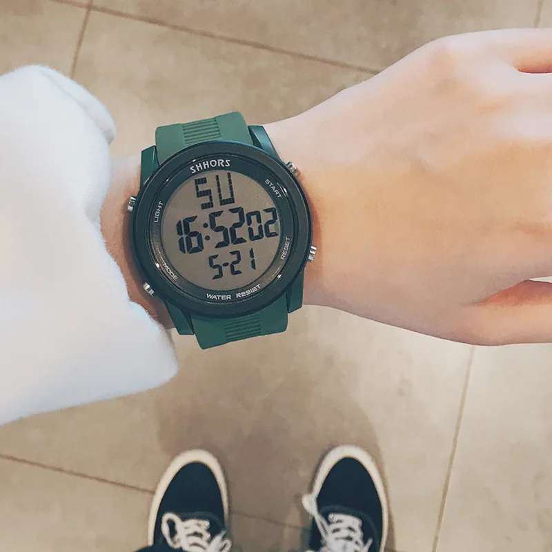 G Sport Shock часы 9 мм супер тонкие мужские брендовые Роскошные Электронные светодиодный цифровые наручные часы для мужчин мужские часы Relogio Masculino - Цвет: Зеленый