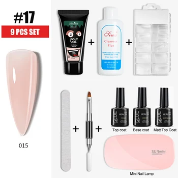 

ROHWXY Nail Builder Gel Kit For Nails Extension Poly UV Gel Set For Nails Art Design Soak Off Gel Polish Kit For Manicure Tools