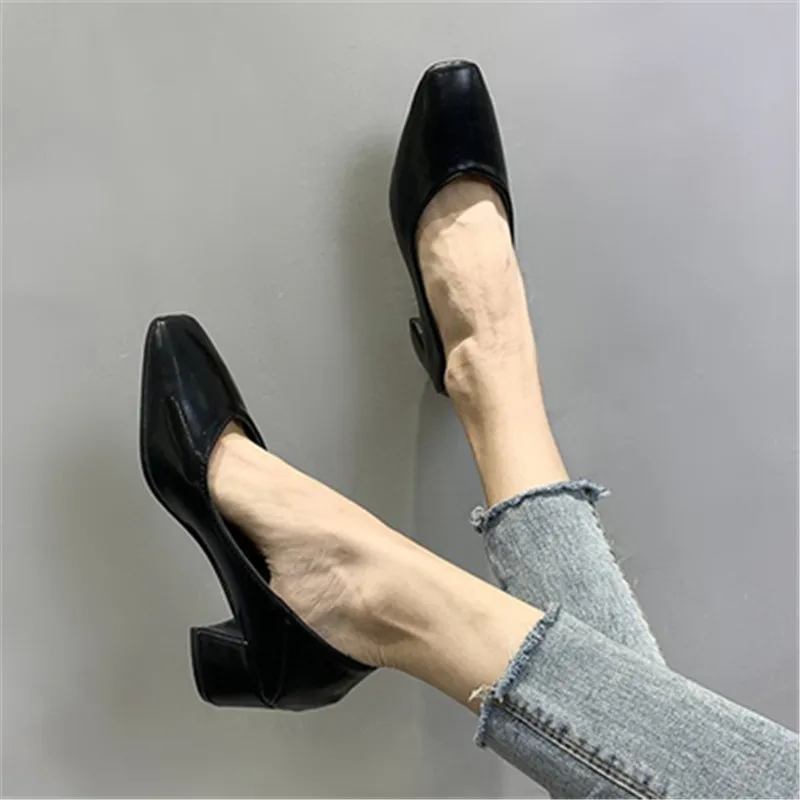 FeiYiTu/ г., весенние туфли-лодочки на высоком каблуке в стиле ретро туфли из лакированной кожи с квадратным носком без застежки Женская пикантная обувь, chaussure femme