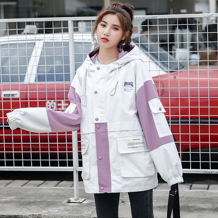 

#9127 Casual Loose Jacjets For Women Plus Size Big Pockets Hoodies Jacket Ladies Harajuku Coats Hooded Female Autumn Outerwear