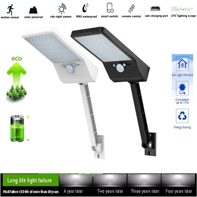 

LED-Solar-Light Outdoor Waterproof PIR Motion Sensor remote controller garden-yard-street-wall path-flood-Lamp