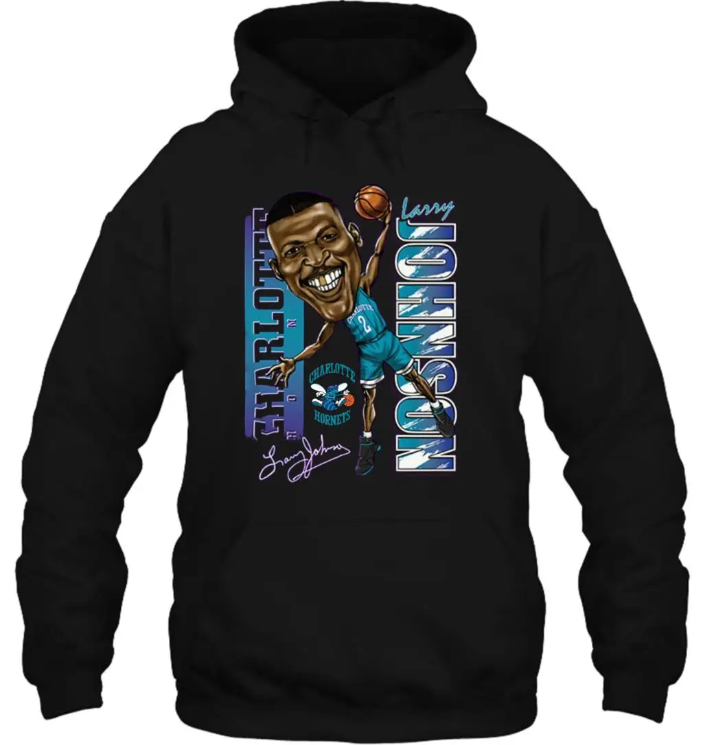 Мужская толстовка с капюшоном Mitchell & Ness Charlotte Hornets Ларри Джонсон Caricattrad Chahor Ro