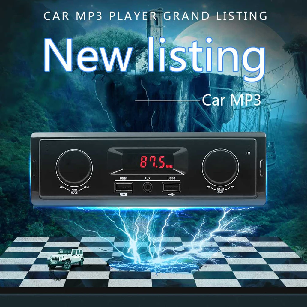Автомобильный стерео радио MP3-плеер в тире AUX аудио usb зарядка MP3 музыкальный плеер