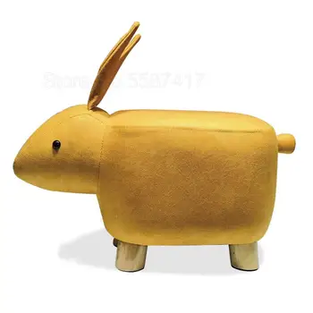 

Creative Fashion Rabbit Home Coffee Table Change Shoes Stool Stool Children Gift Cartoon Stool Solid Wood Animal Stool