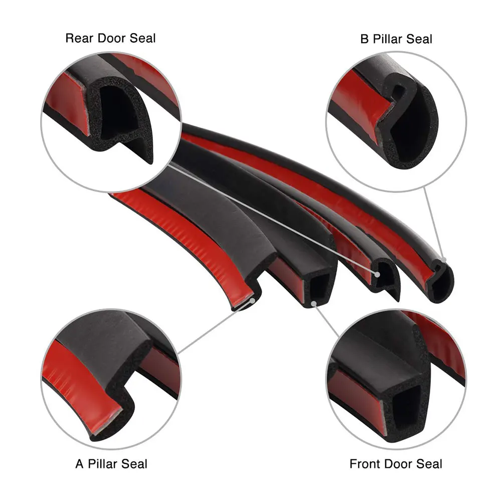 Новые 8 шт. уплотнение для автомобильной двери полосатая наклейка уплотнитель резиновые уплотнители звука для изоляции, блокирования A/B аксессуары определенной формы для Tesla модель 3