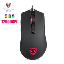 Rato do jogo do sensor de motospeed v70 pmw3360 12000dpi 7 botões pubg rgb conduziu a luz de fundo ótico com fio chave do fogo dos ratos para o gamer de fps