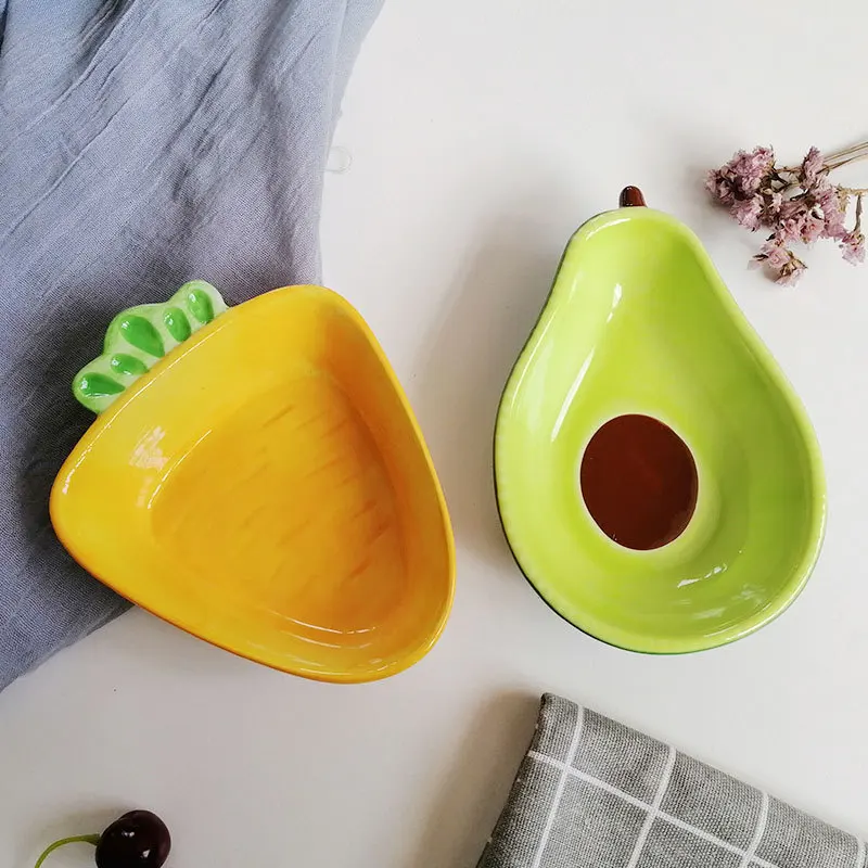 

Creative Cartoon Tableware Little White Rabbit Radish Dessert Plate Fruit Bowl Fashion Creative Candy Plate Ceramic Underglaze