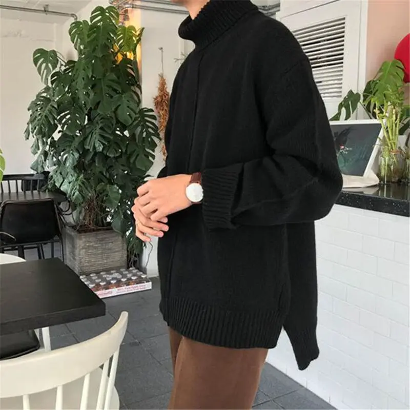 

Winter Thick Turtleneck Sweater Men's Warm Fashion Casual Knit Pullover Men Wild Loose Korean Knitting Sweaters Mens Clothes