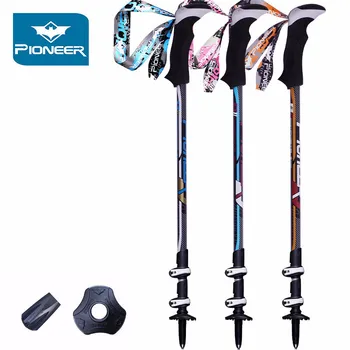 

2020 New Telescopic Adjustable Quick Lock Walking Stick Trekking Ski pole Hiking Alpenstock Climbing Camping Cane