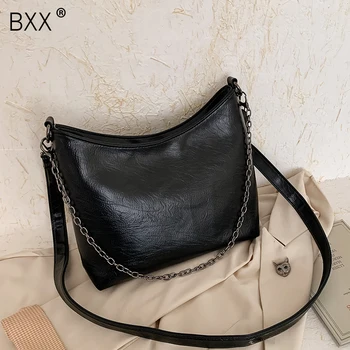 

[BXX] High Capacity PU Leather Bucket Bags For Women 2020 Autumn Solid Color Shoulder Handbags Female Travel Crossbody Bag HO411
