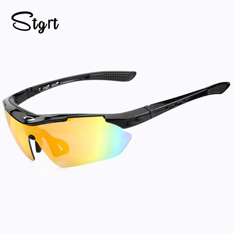 

Polarized bicycle sunglasses with changeable lens Outdoor Sports Bicycle Sunglasses UV 400 With 5 Lens 5 color