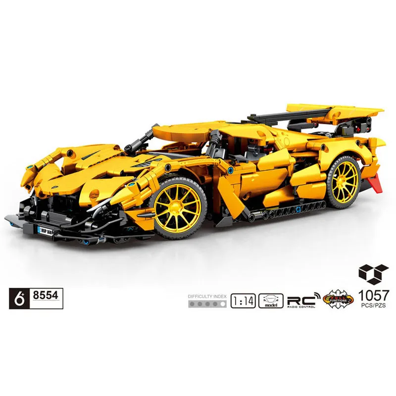 

Technical 1:14 Scale Block Super Sport Car Apollo Ie Intensa Emozione Model 2.4ghz Radio Remote Control Vehicle Brick Rc Toy