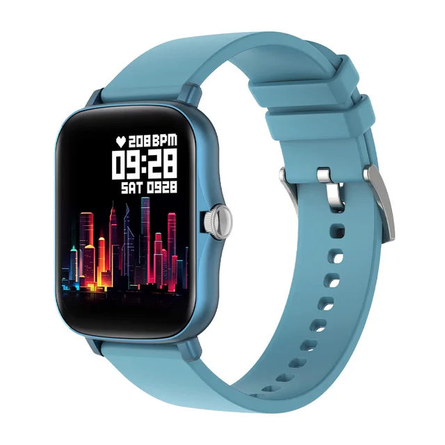 COLMI P8 Plus 1.69 inch 2021 Smart Watch Men Full Touch Fitness Tracker IP67 waterproof Women GTS 2 Smartwatch for Xiaomi phone Blue