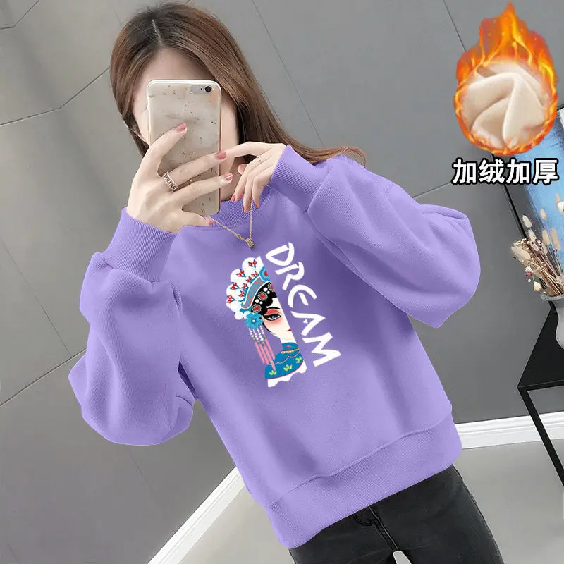

Cotton winter New Large size sweater women's loose long sleeve T-shirt temperament top