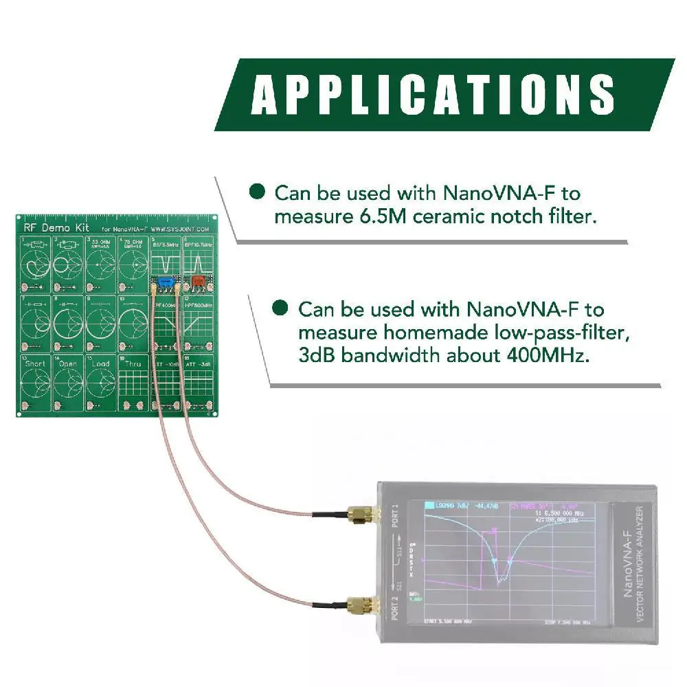 RF Demo Kit для NanoVNA VNA тестовая плата Vector сетевой тестовый фильтр/аттенюатор |
