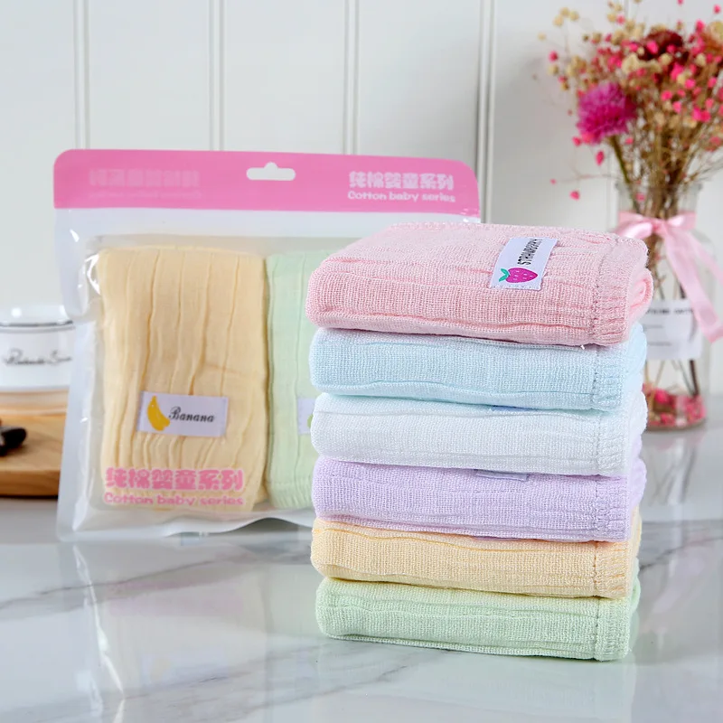  Cotton Cloth Soft Small Square Towel Comfortable Water-Absorbing Children Face Towel Kindergarten H