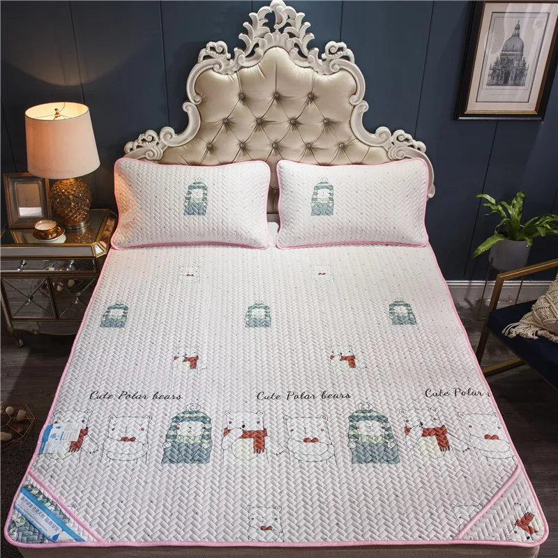 

Child Cartoon Pattern Bedding Ice Silk Mat Collapsible Can Washed Non-slip Air-conditioned Cool Mat Is Comfortable Breathable