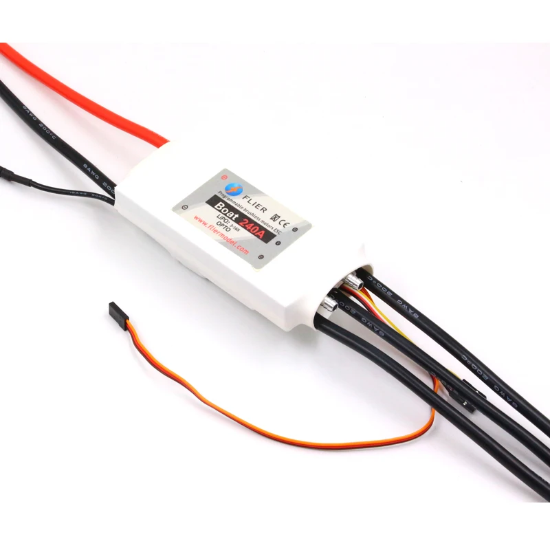 

FLIER 240A ESC 12S/16S/22S ESC cooling water high voltage brushless speed controller with program cable for RC Boat marine