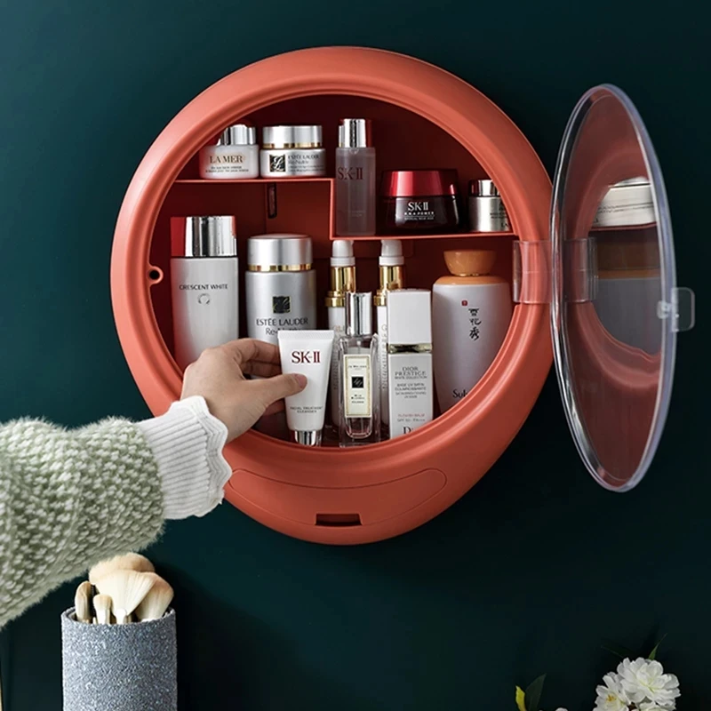 

Настенный ящик для хранения косметики, шкаф для ванной комнаты, стойка для средств по уходу за кожей, контейнер для косметики большой емкости