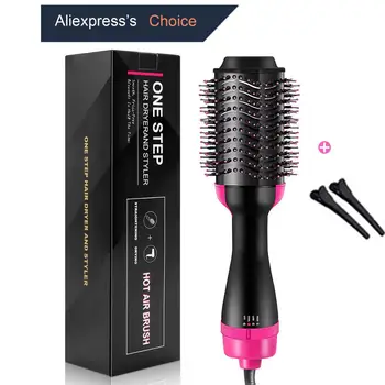 

Professional One Step blow Hair Dryer brush volumizer 2 in 1 straightener and curler Hot Air Curling iron Rotating Rollers Comb