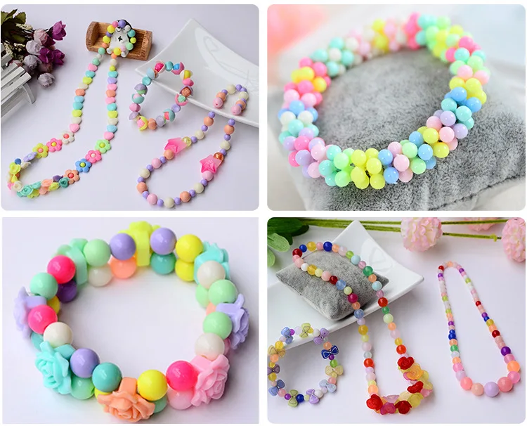 4 creative children s craft toy set girl diy handmade puzzle craft toy wear beads necklace 5