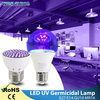 Uv Kiemdodende Licht GU10 E27 MR16 E14 Led Lamp Uv Desinfectie Led Lamp 2835 Smd Ac 220V 240V ultraviolet Led Sterilisator Lamp Uv Kiemdodende Licht GU10 E27 MR16 E14 Led Lamp Uv Desinfectie Led Lamp 2835 Smd Ac 220V 240V ultraviolet Led Sterilisator Lamp