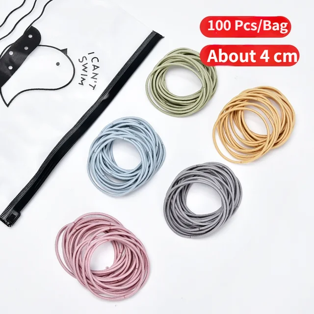10/50/100 Pcs/Set Women Girls Colors Soft Scrunchies Elastic Hair Band Lady Lovely Solid Rubber Bands Female Hair Accessories mix-1-100 Pcs