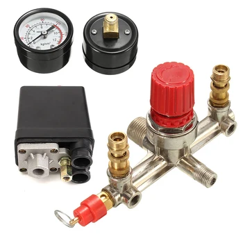 

New 90~120 PSI Air Compressor Pressure Manifold Regulator Kit 240V High Quality