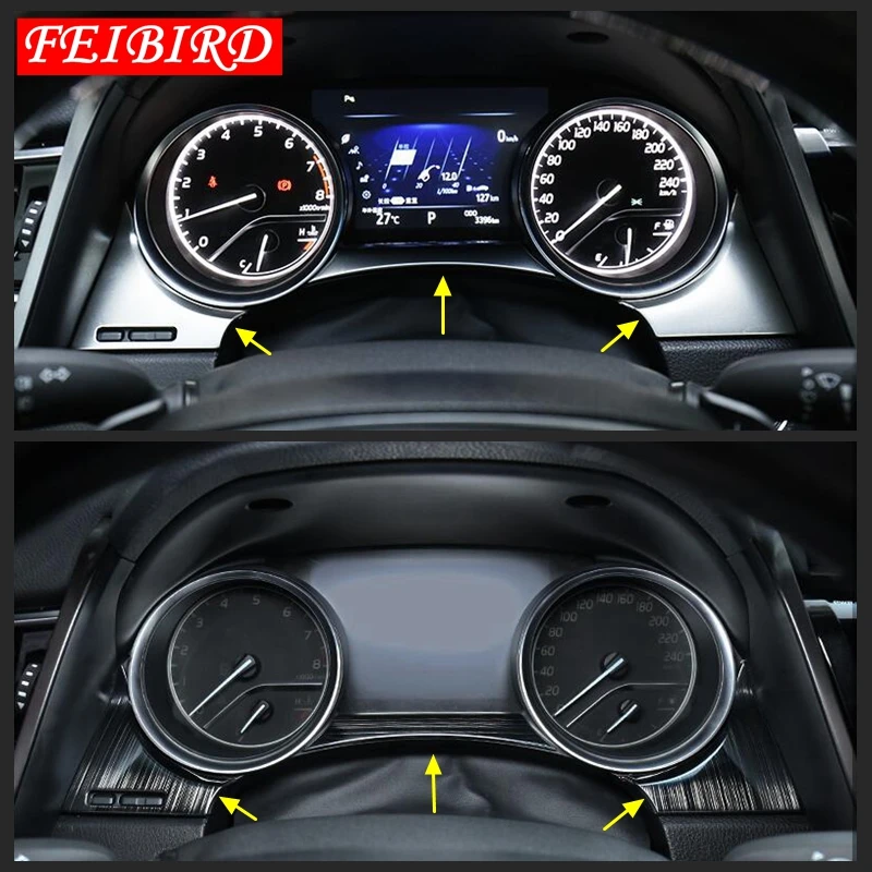 Auto Styling Center Console Dashboard Instrument Panel Cover Trim Stainless Steel Fit For Toyota Camry 2018 2019 2020 Interior Mouldings Aliexpress