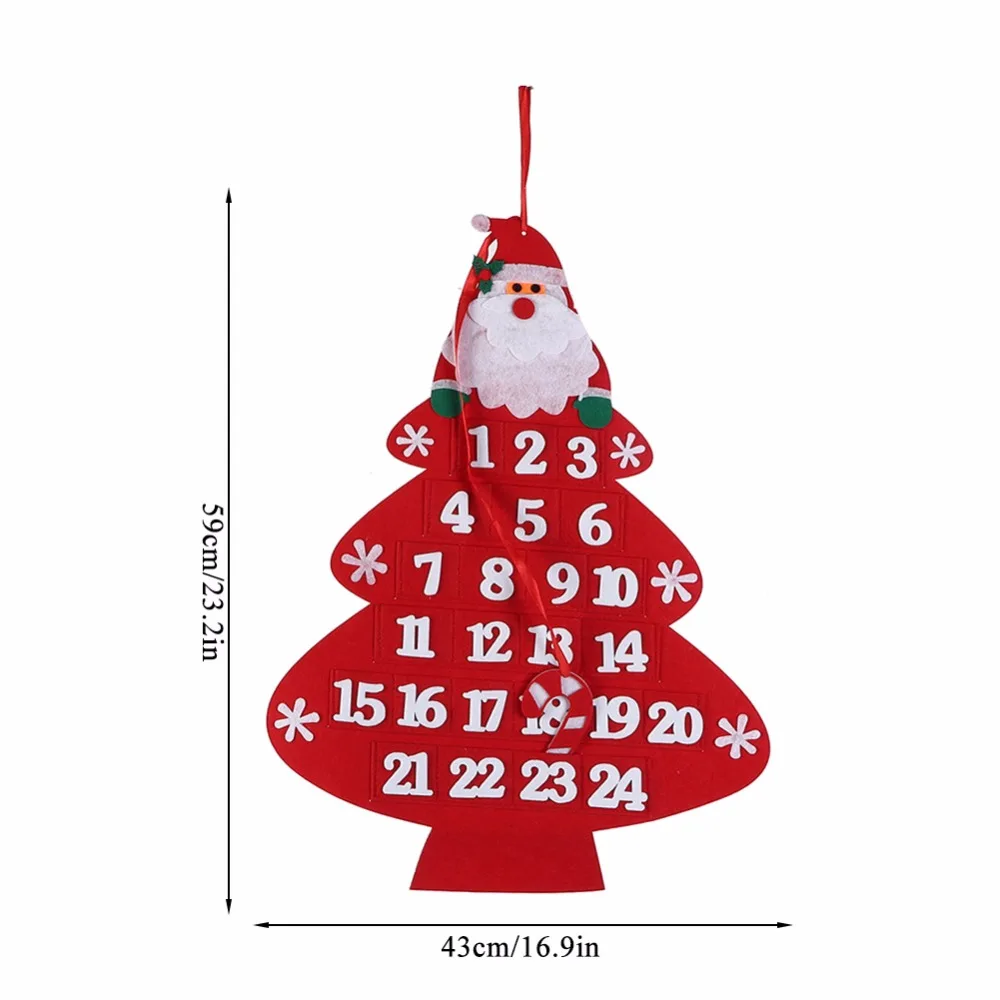 Рождественский календарь украшения Санта-Клаус календарь Адвент обратный отсчет орнамент подвесной баннер подвесные украшения