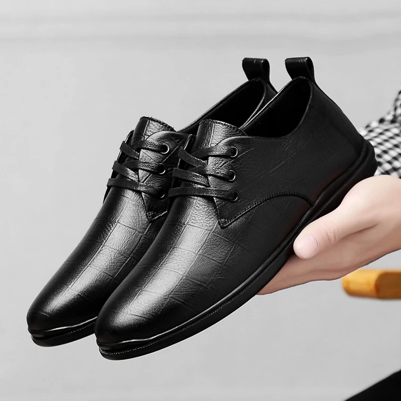 

Fashion Lace Up Formal Shoes Men Casual Oxfords indestructible New Dress footwear Anti Skid Shallow Office Work zapatos hombre