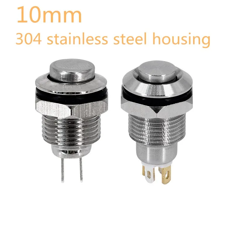 

10mm High Head Metal Push Button Switch LED Lamp Light Fixation Latching Locking Momentary Reset PC Power Car Auto Engine Start