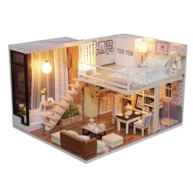 DIY Кукольный дом 3D деревянные кукольные домики миниатюрный кукольный домик мебель набор игрушек для детей Рождественский подарок L028 - Цвет: L-020