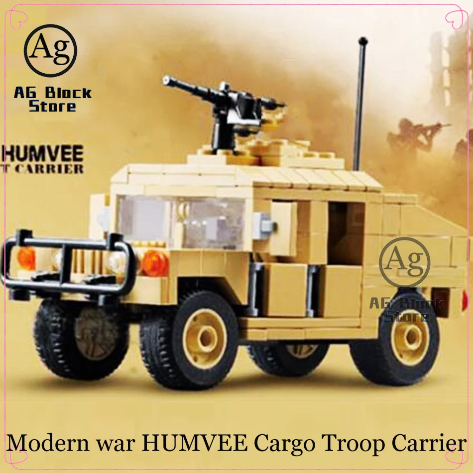 Military Humvee with 2 custom minifigures building blocks set