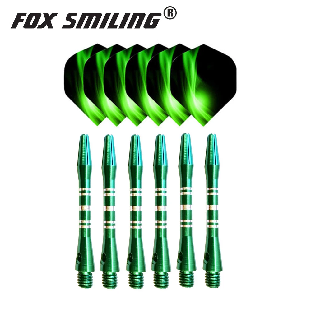 41mm 6 and 6 Fox Smiling 35/41 мм алюминиевый дротик валы и Дротика s Перелёты комплект Dardos перо Листья аксессуары для игры в дартс набор для Дротика настольные игры - Цвет: 41mm 6 and 6
