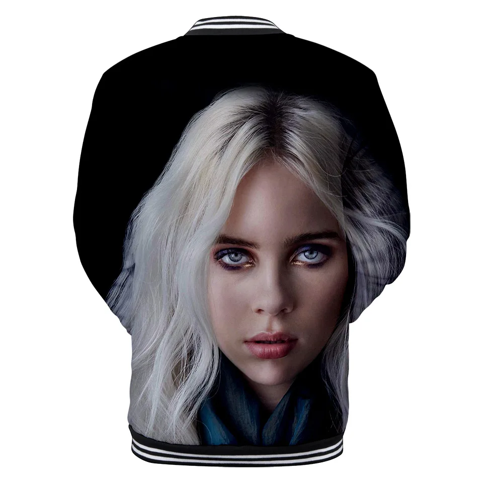 Стиль Европейская и американская певица Billie Eilish 3D цифровая печать 3D с длинным рукавом бейсбольная форма