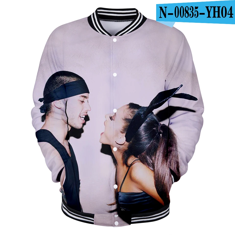 Ariana Grande drop shopping Новая бейсбольная форма 3D для мужчин/женщин Весенняя Повседневная Бейсбольная Куртка Harajuku одежда 4XL - Цвет: Черный